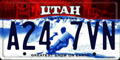 UT license plate A247VN