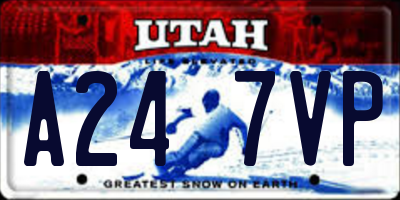 UT license plate A247VP