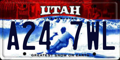 UT license plate A247WL