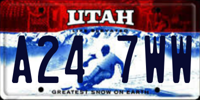 UT license plate A247WW