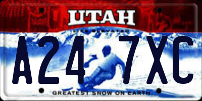 UT license plate A247XC