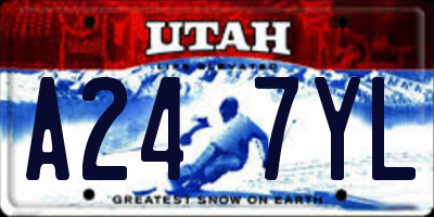 UT license plate A247YL