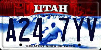 UT license plate A247YV