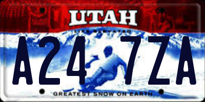 UT license plate A247ZA