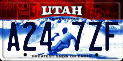UT license plate A247ZF
