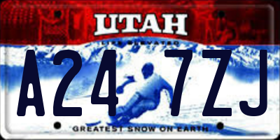 UT license plate A247ZJ