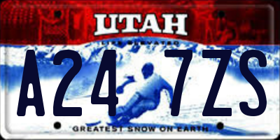 UT license plate A247ZS