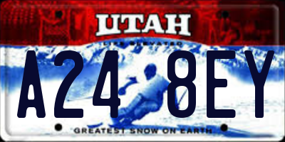 UT license plate A248EY