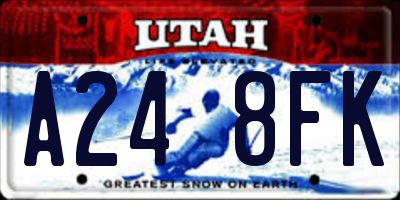 UT license plate A248FK