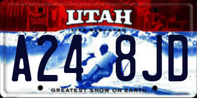 UT license plate A248JD