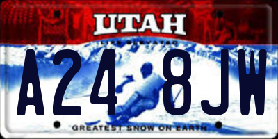 UT license plate A248JW