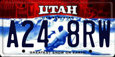 UT license plate A248RW