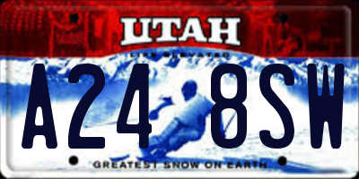 UT license plate A248SW