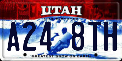 UT license plate A248TH