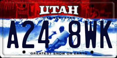 UT license plate A248WK