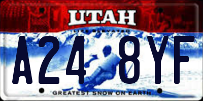 UT license plate A248YF