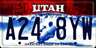 UT license plate A248YW