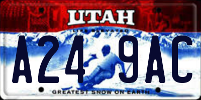 UT license plate A249AC