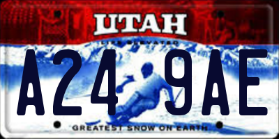 UT license plate A249AE