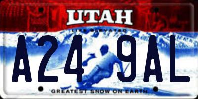 UT license plate A249AL