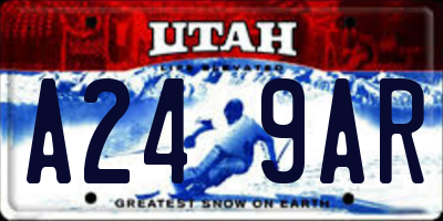 UT license plate A249AR