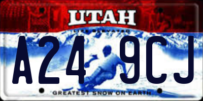 UT license plate A249CJ