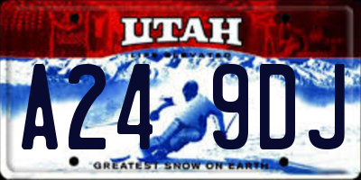 UT license plate A249DJ