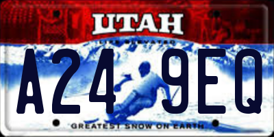 UT license plate A249EQ