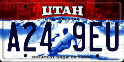 UT license plate A249EU