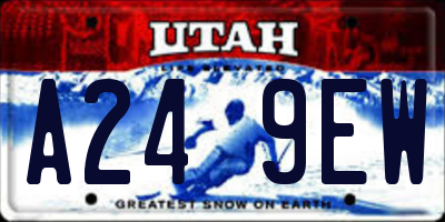 UT license plate A249EW