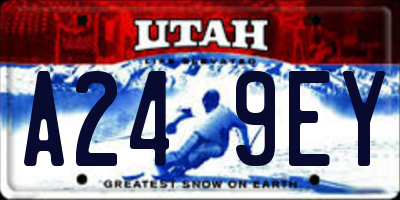 UT license plate A249EY