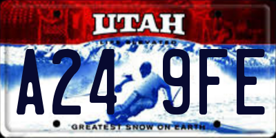 UT license plate A249FE