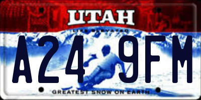 UT license plate A249FM