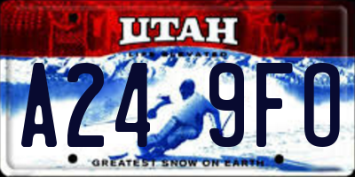 UT license plate A249FO