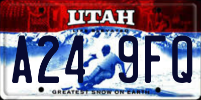 UT license plate A249FQ