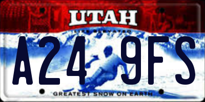 UT license plate A249FS