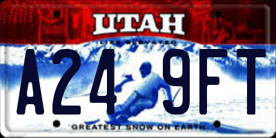 UT license plate A249FT