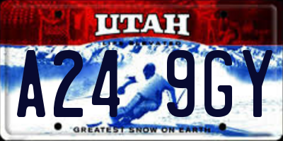 UT license plate A249GY