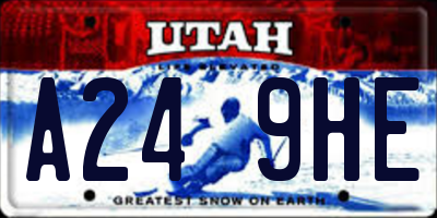 UT license plate A249HE