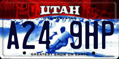 UT license plate A249HP