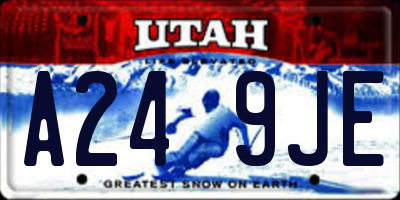 UT license plate A249JE