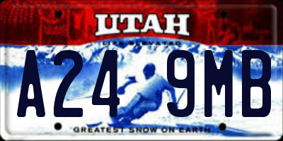 UT license plate A249MB