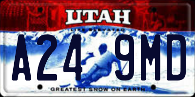 UT license plate A249MD