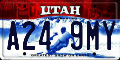 UT license plate A249MY