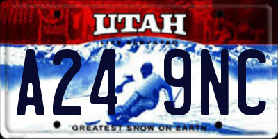 UT license plate A249NC