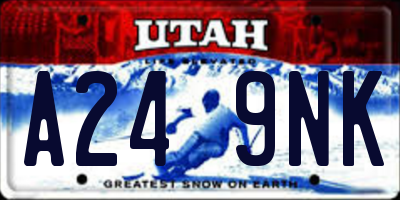 UT license plate A249NK