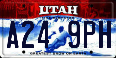 UT license plate A249PH