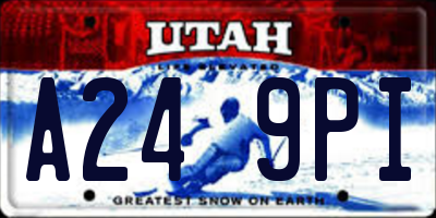 UT license plate A249PI