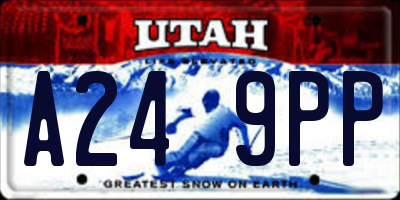 UT license plate A249PP
