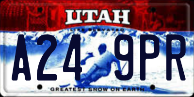 UT license plate A249PR